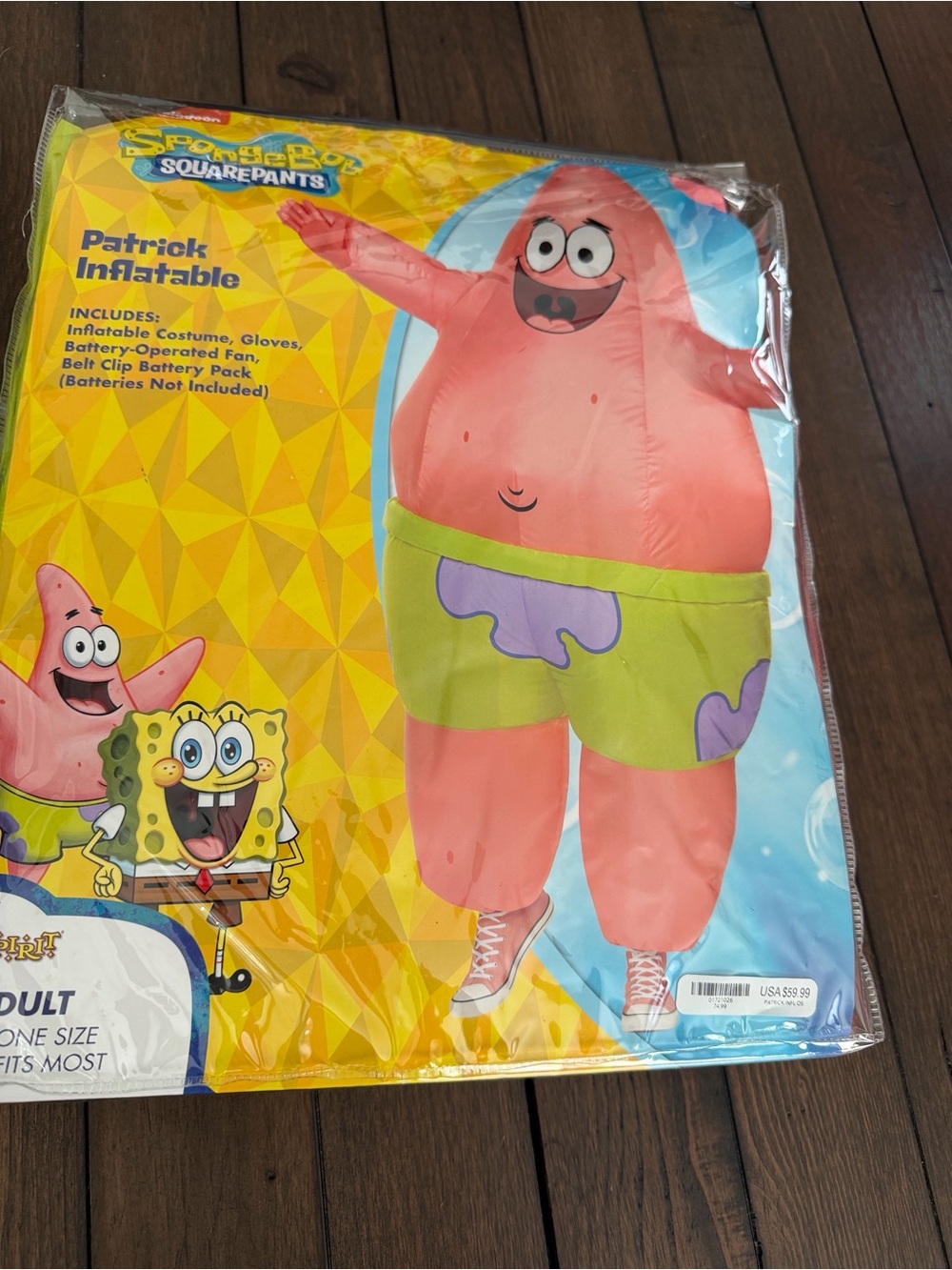 SpongeBob SquarePants Patrick Inflatable Costume - Pink and Green